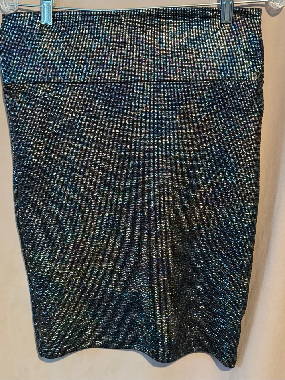LuLaRoe Iridescent Black Sparkle Pencil Skirt